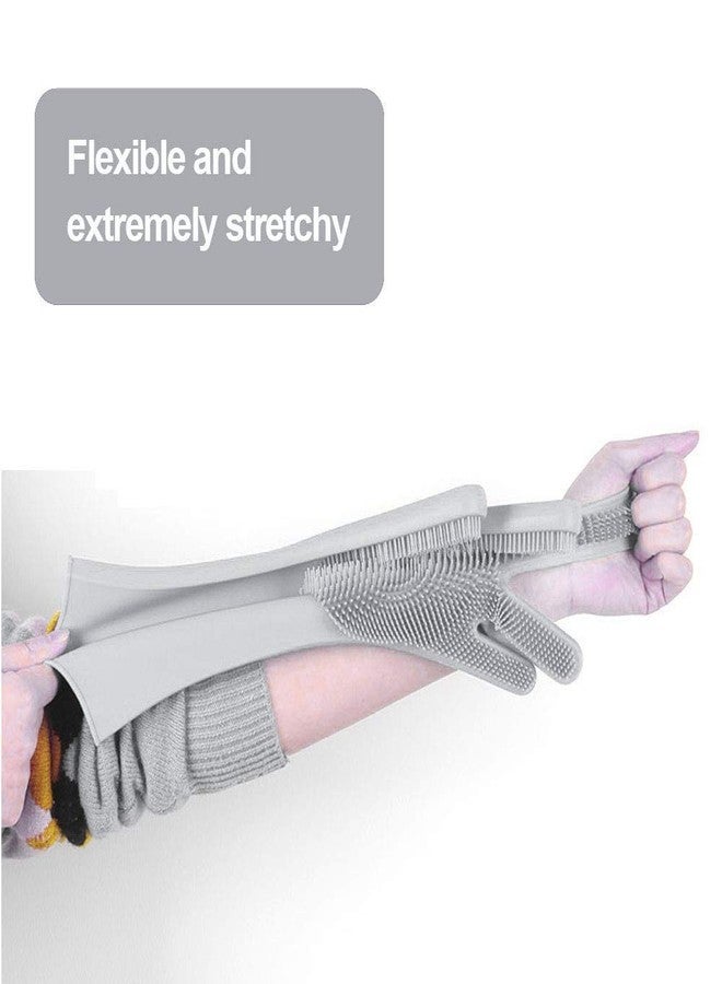 HomeFast Magic Silicone Dishwashing Gloves Cleaning Scrubbing-Dish Wash Silicone Gloves Great for Washing Dish,Kitchen,Car,Bathroom and More... (Grey) - Image 4